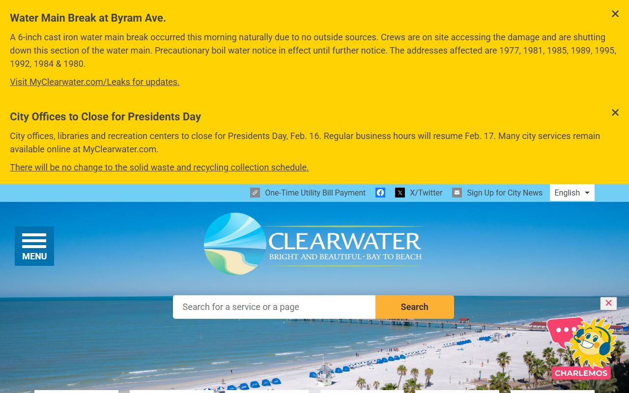 Clearwater Florida traffic ticket records city homepage