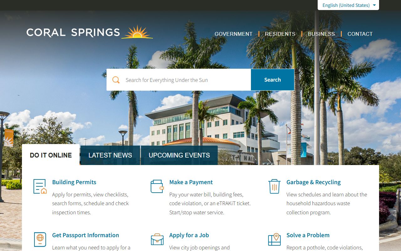 Coral Springs traffic ticket records city homepage