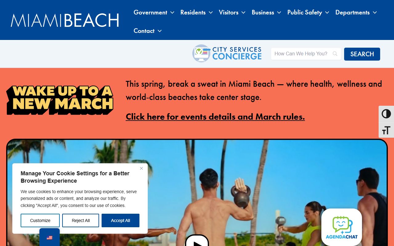 Miami Beach city homepage for Miami Beach traffic ticket records