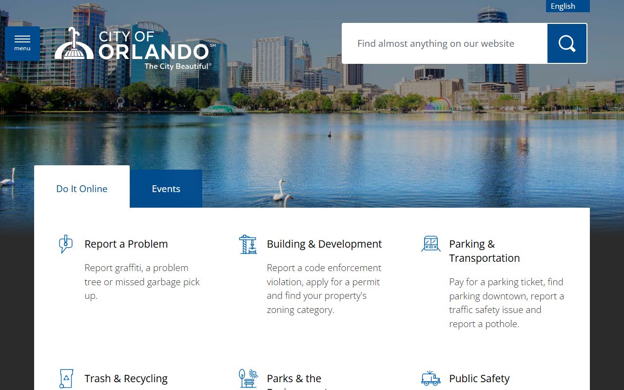 Orlando city homepage for Orlando traffic ticket records