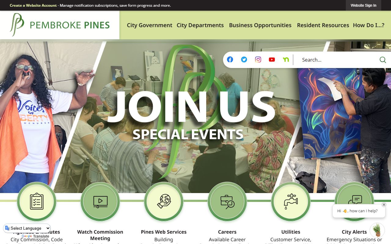 Pembroke Pines traffic ticket records city homepage