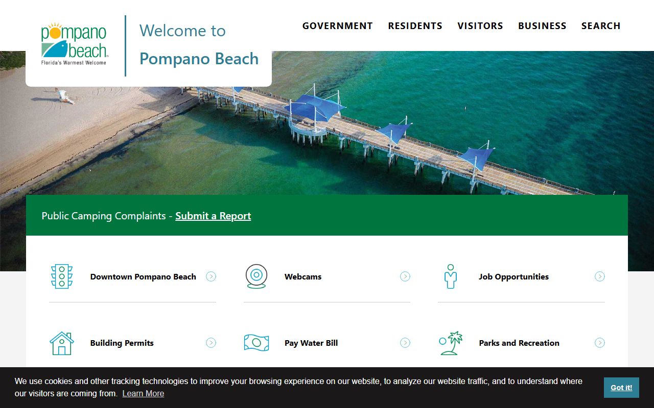 Pompano Beach Florida traffic ticket records city homepage