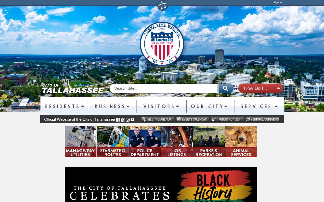 Tallahassee Florida traffic ticket records city homepage
