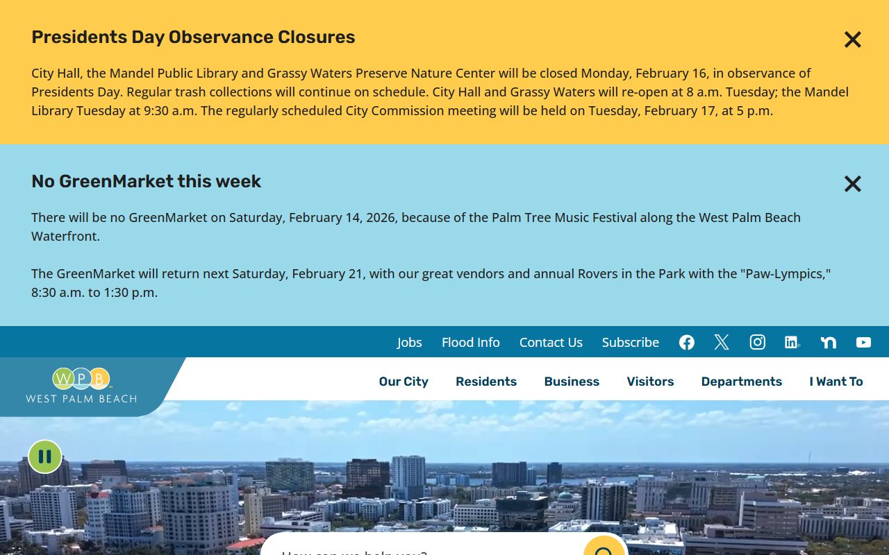 West Palm Beach Florida traffic ticket records city homepage