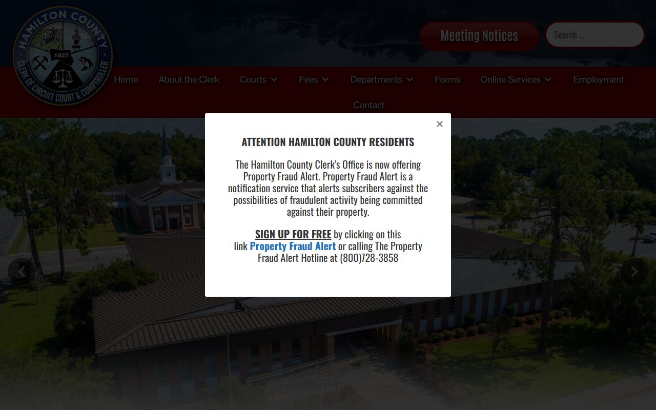 Hamilton County Clerk of Court website for traffic ticket records