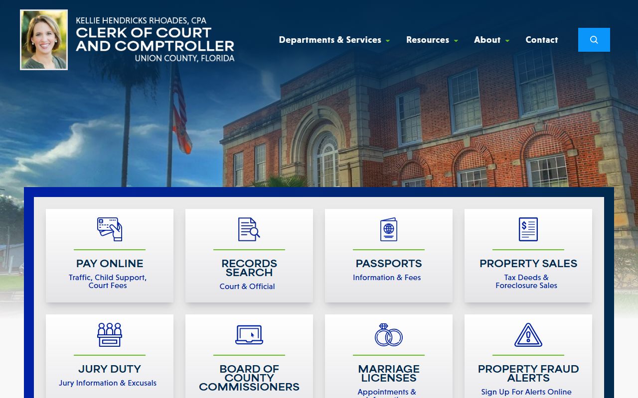 Union County Clerk of Court website for traffic ticket records